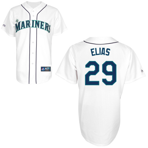 Roenis Elias #29 Youth Baseball Jersey-Seattle Mariners Authentic Home White Cool Base MLB Jersey